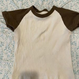 Brown and white Bella top